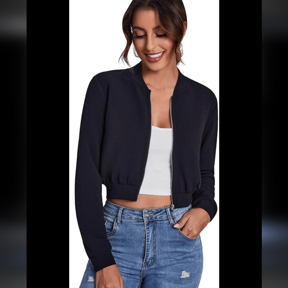 Black Bomber Zip Up